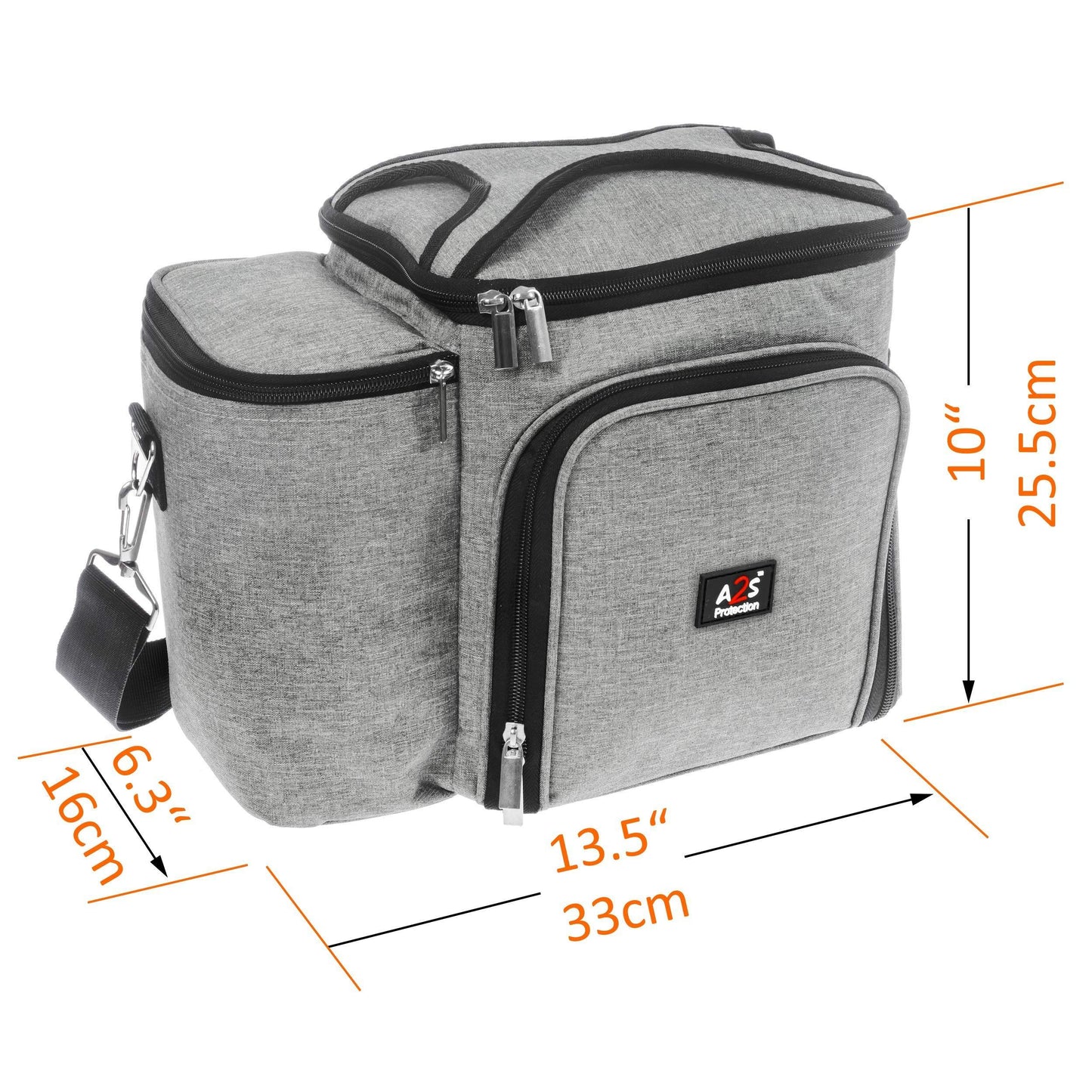 Meal Prep Lunch Box 3 piece set Insulated Lunch Box For Women or Men 3 Bento Style Containers Inside Large Lunch Bag BPA Free Microwave Dishwasher Safe A2S Gray Black