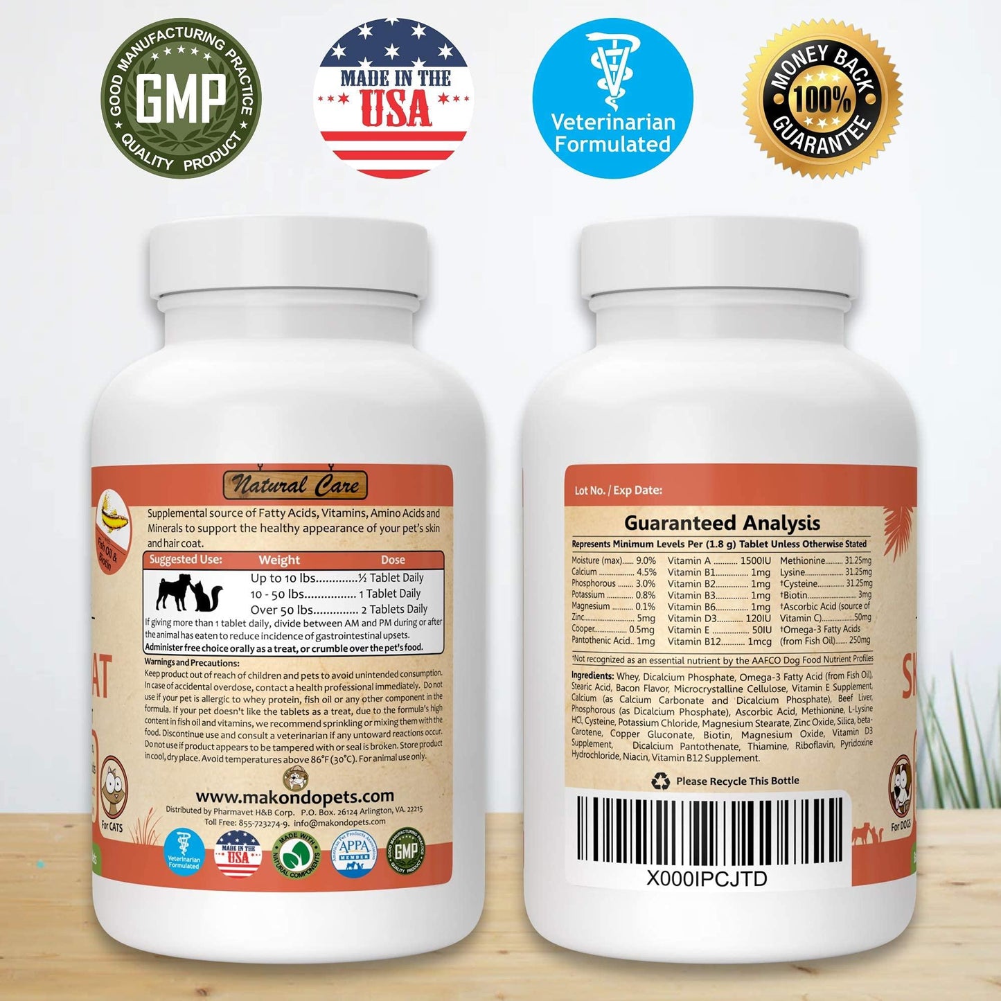 Skin and Coat Supplement with Fish Oil and Omega 3 for Dogs and Cats Dog Itch Relief Pet Supplement for Shedding Dry Itchy Skin and Allergies Dog Allergy Treatment Vitamins (60 Chewable Tablets)