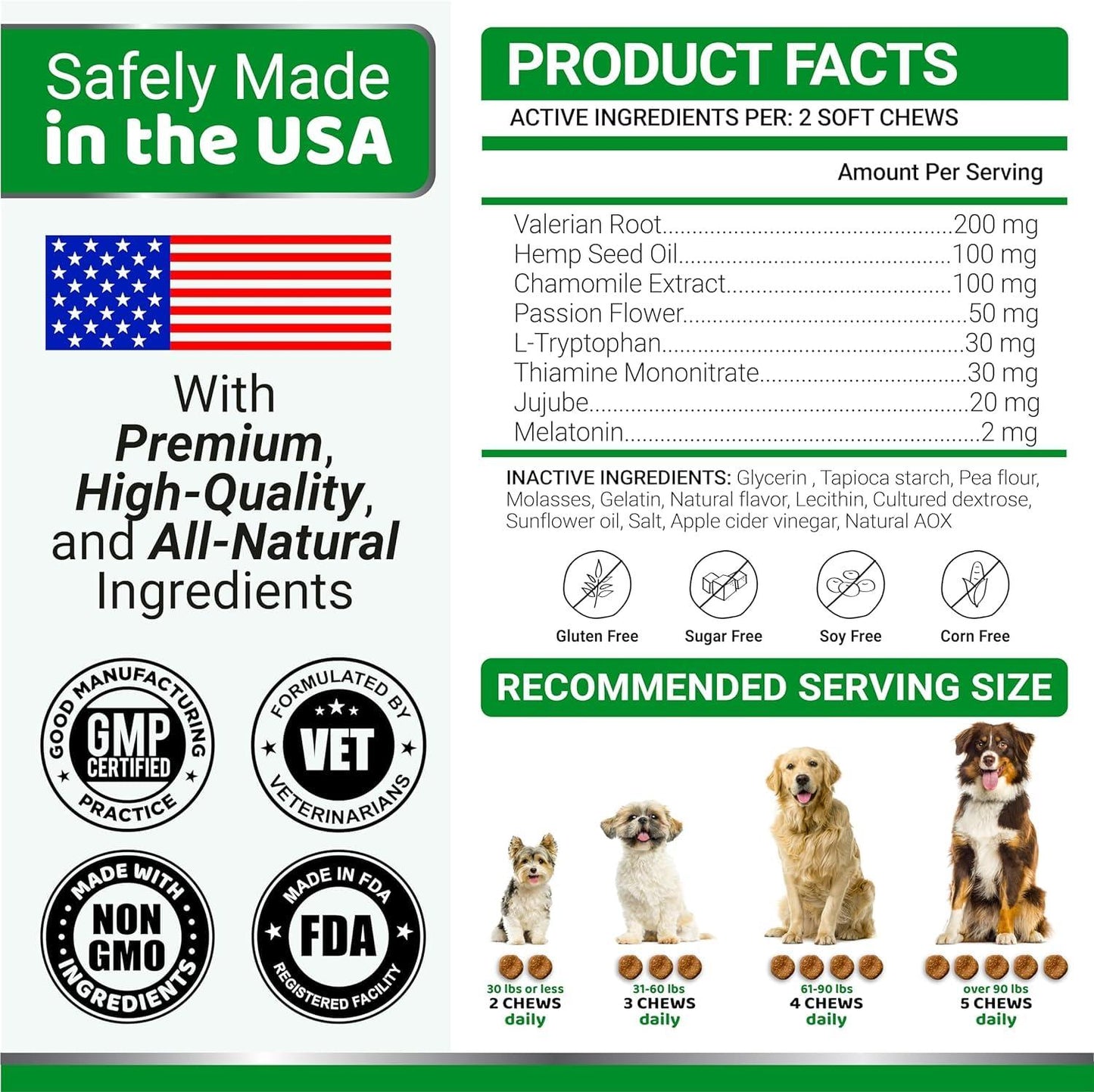 YUMA'S (2 Pack) Hemp Calming Chews for Dogs Advanced Dog Calming Treats Dog Calming Chews 340 Chews Anxiety Relief Treats Separation Aid Barking Stress Relief Melatonin Hemp Oil