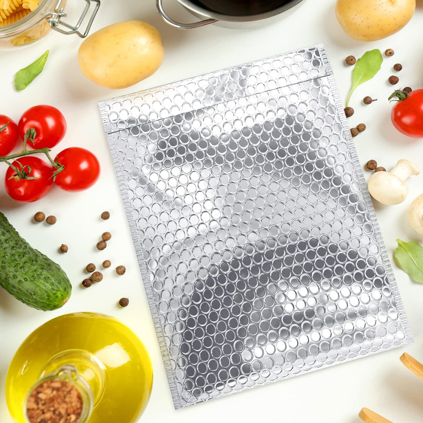 Thermal Bubble Mailer 6.5 x 10.5 Pack of 25 Foil Mailing Envelopes Self Seal Cool Bubble Mailers Waterproof Cold Shipping Package Insulated Shipping Bags for Food Perishables Cosmetics