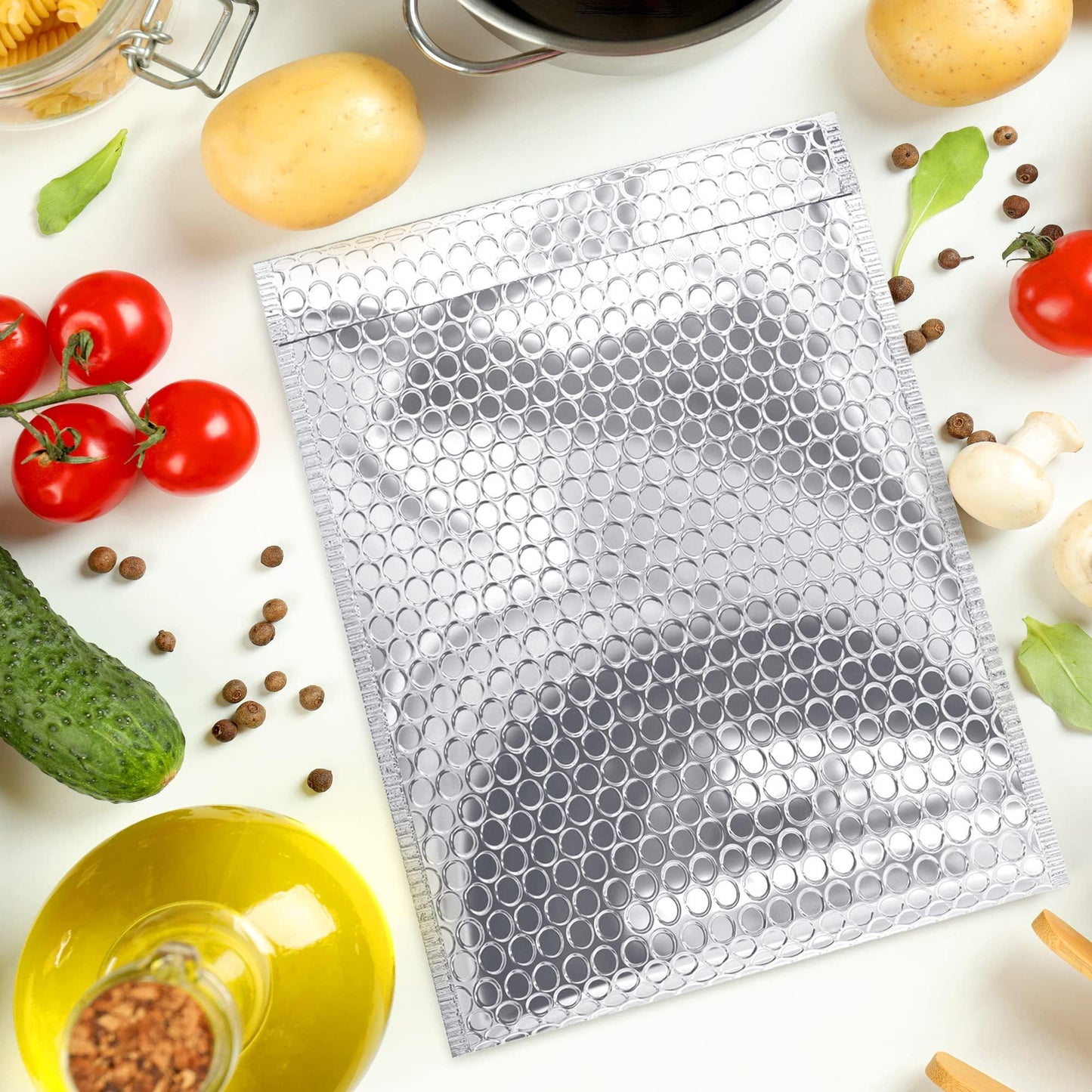 Thermal Bubble Mailer 6.5 x 10.5 Pack of 25 Foil Mailing Envelopes Self Seal Cool Bubble Mailers Waterproof Cold Shipping Package Insulated Shipping Bags for Food Perishables Cosmetics