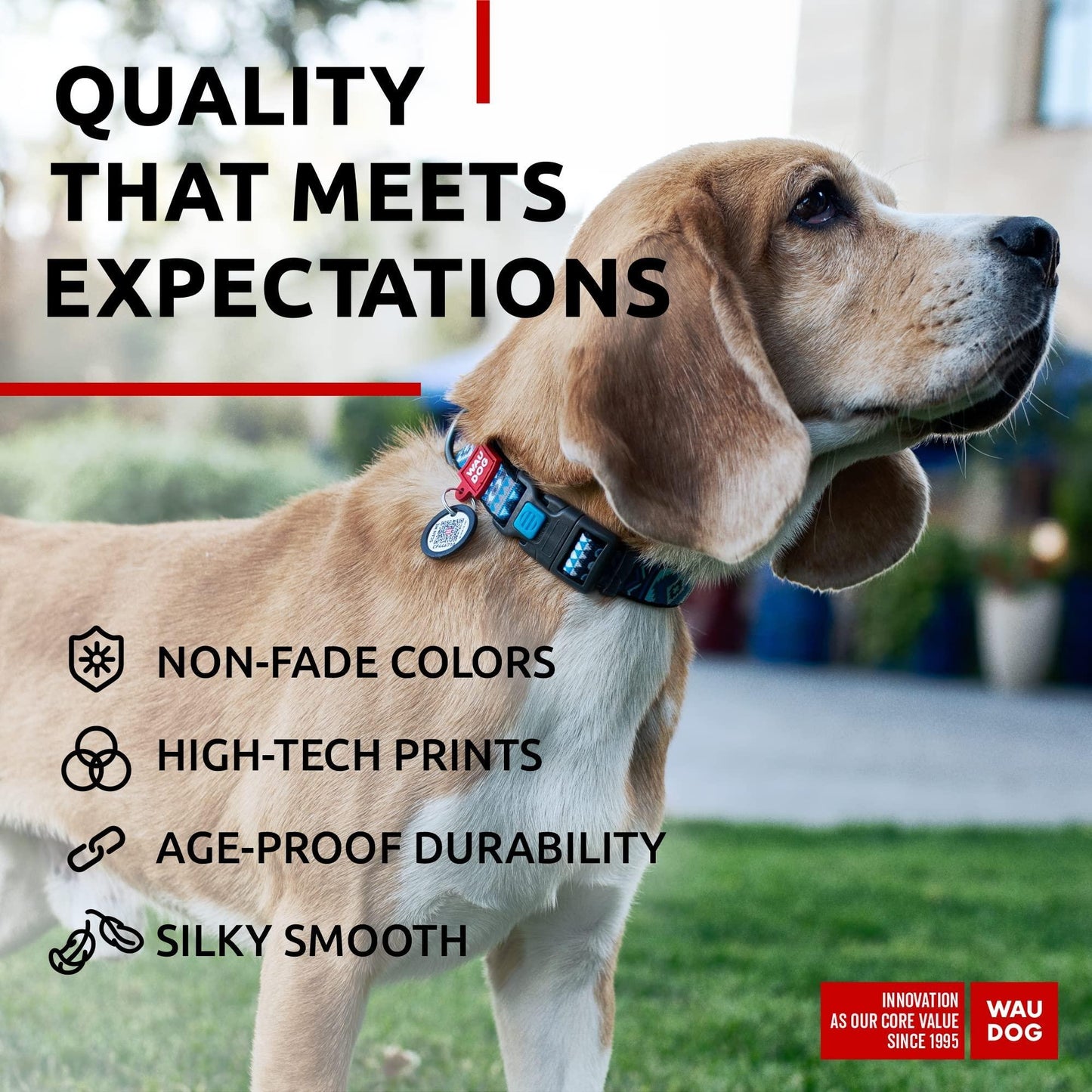 Nylon Dog Collar Adjustable Dog Collar for Large Dogs Small & Medium Dogs Breakaway Puppy Collars for Large Breed Dogs Boy & Girl Dog Collars with Durable Plastic Buckle and QR Dog Tag