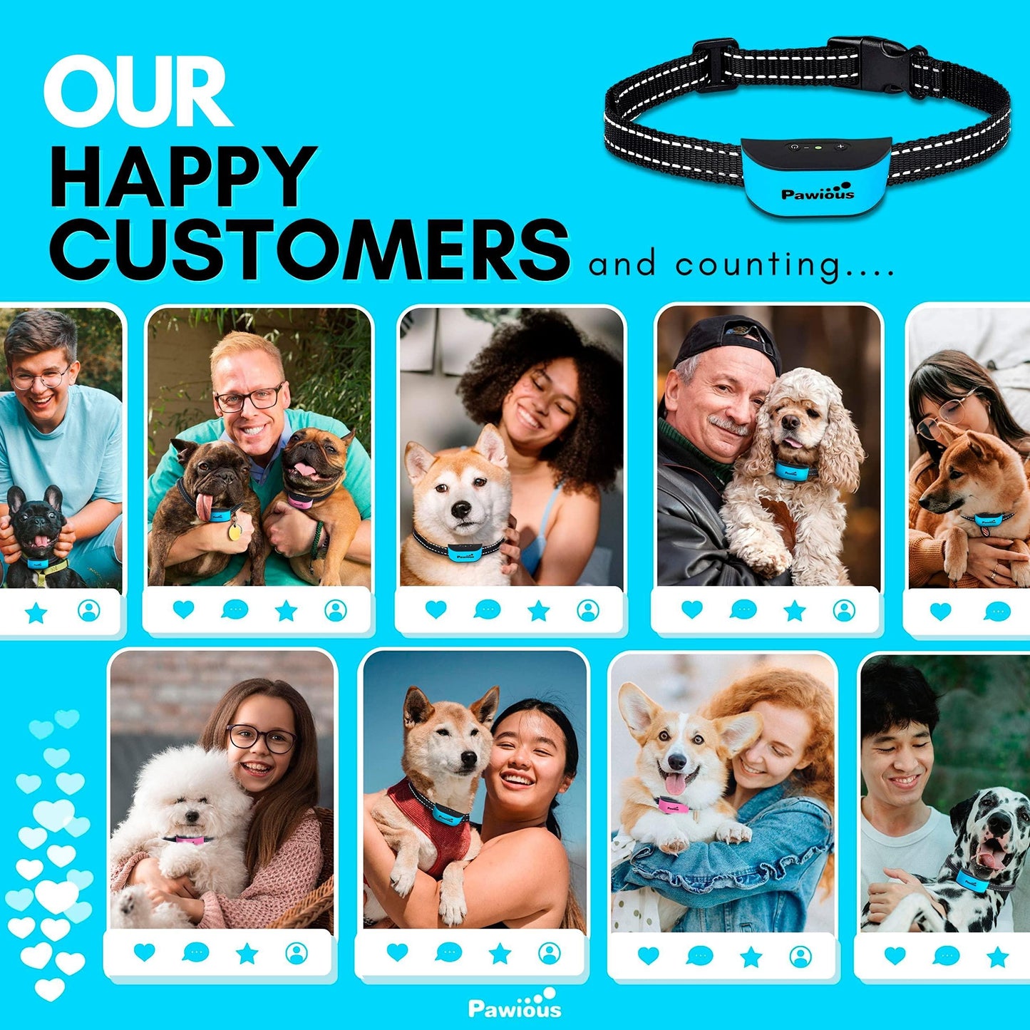 Small Dog Bark Collar Humane No Shock Rechargeable Anti Barking Collar No Harmful Prongs Sound and Vibration 7 Sensitivity Levels for Small and Medium Dogs