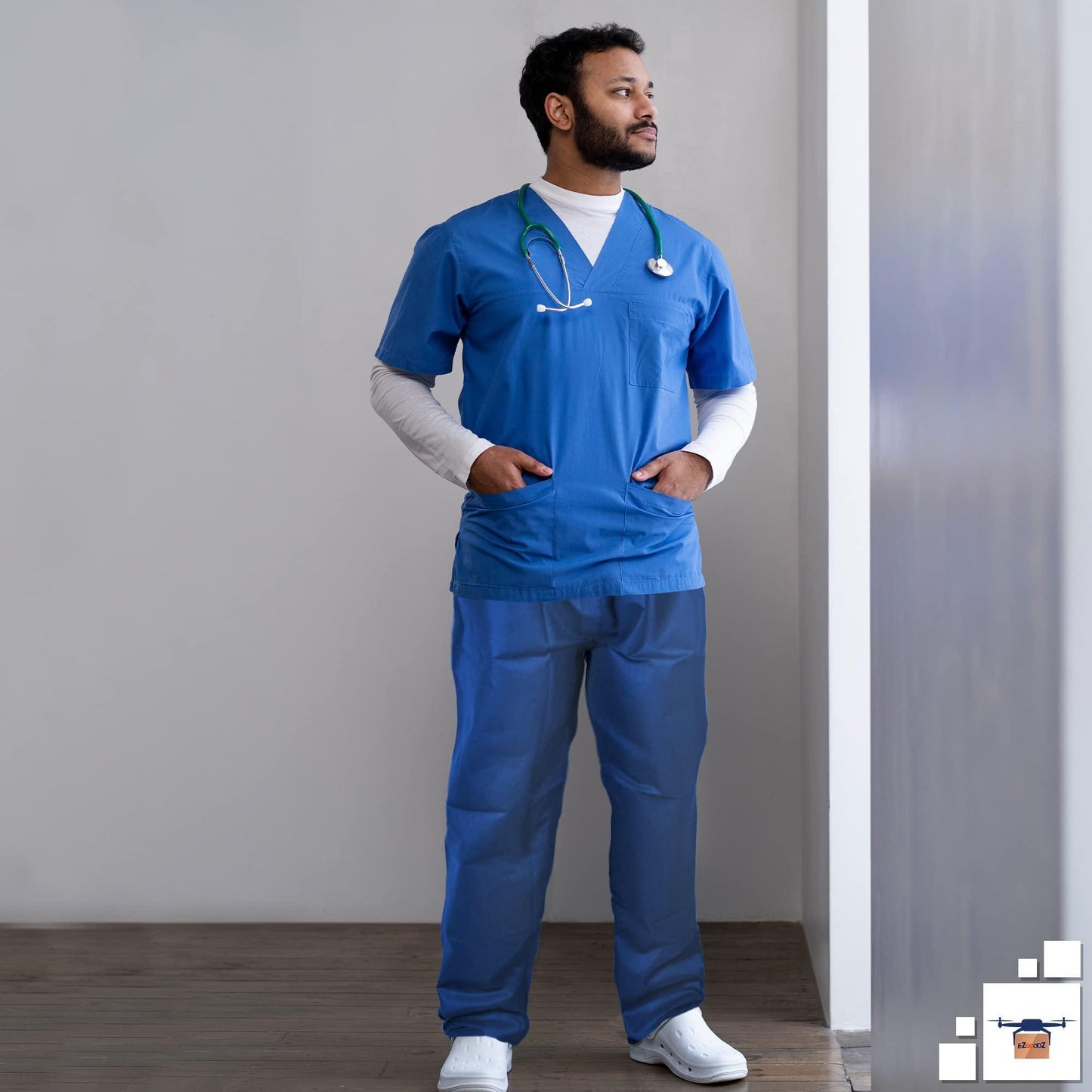 Disposable Scrub Pants for Men Women S Pack of 10 Dark Blue Disposable Scrubs Bottoms with Waist Ties 2 Pockets Breathable Soft SPP Disposable Pants Medical for Hospital Painting