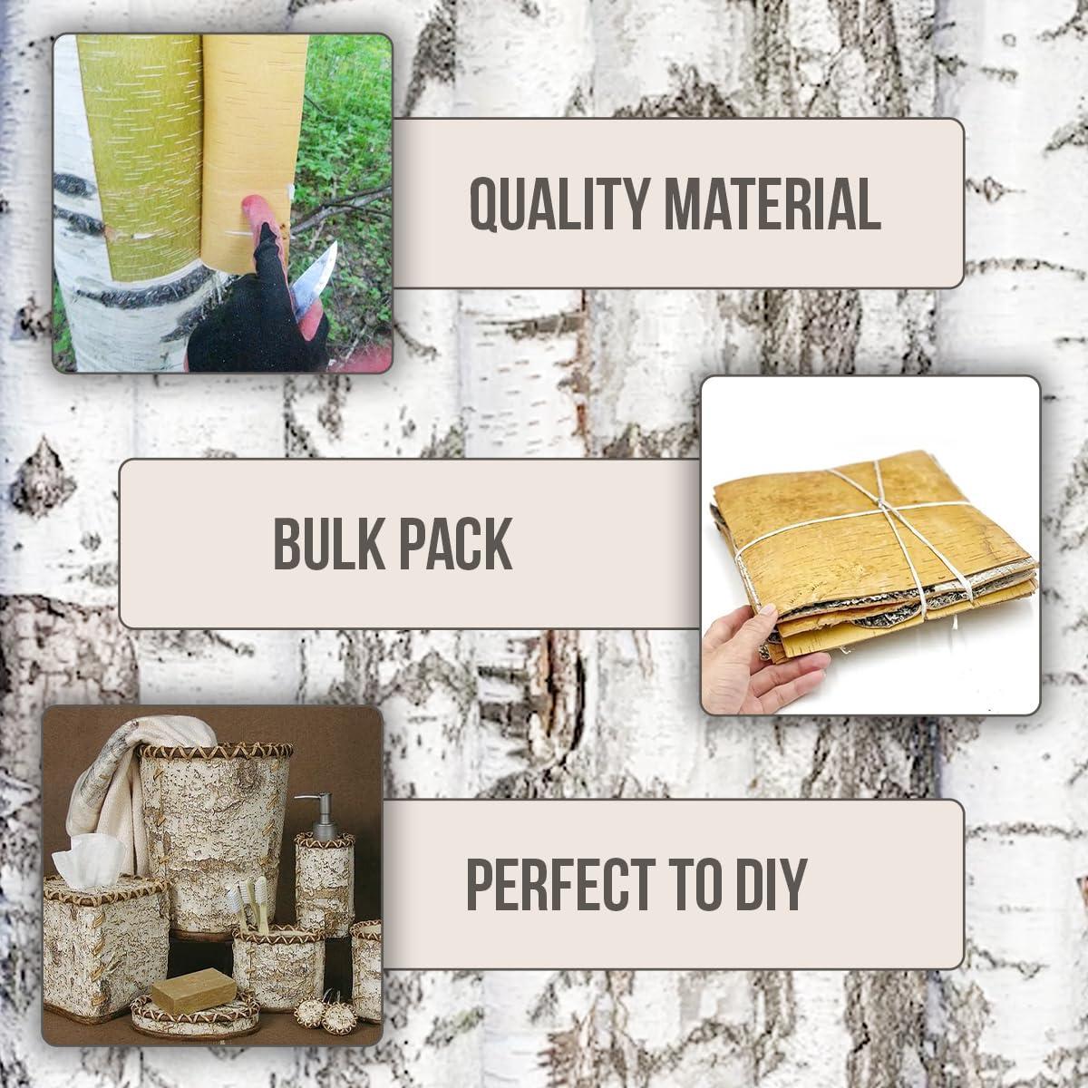 6 pcs Natural White Birch Tree Bark Sheets 8 x 8 Birch Bark Sheets for DIY Crafts Handmade Jewelry Making Bracelets Earrings Unfinished Birch Wood Paper