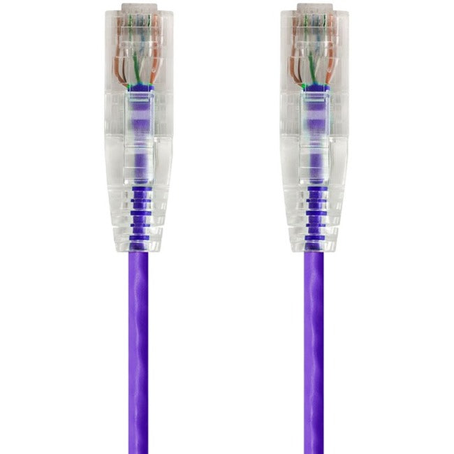Monoprice SlimRun Cat6 28AWG UTP Ethernet Network Cable, 1ft Purple