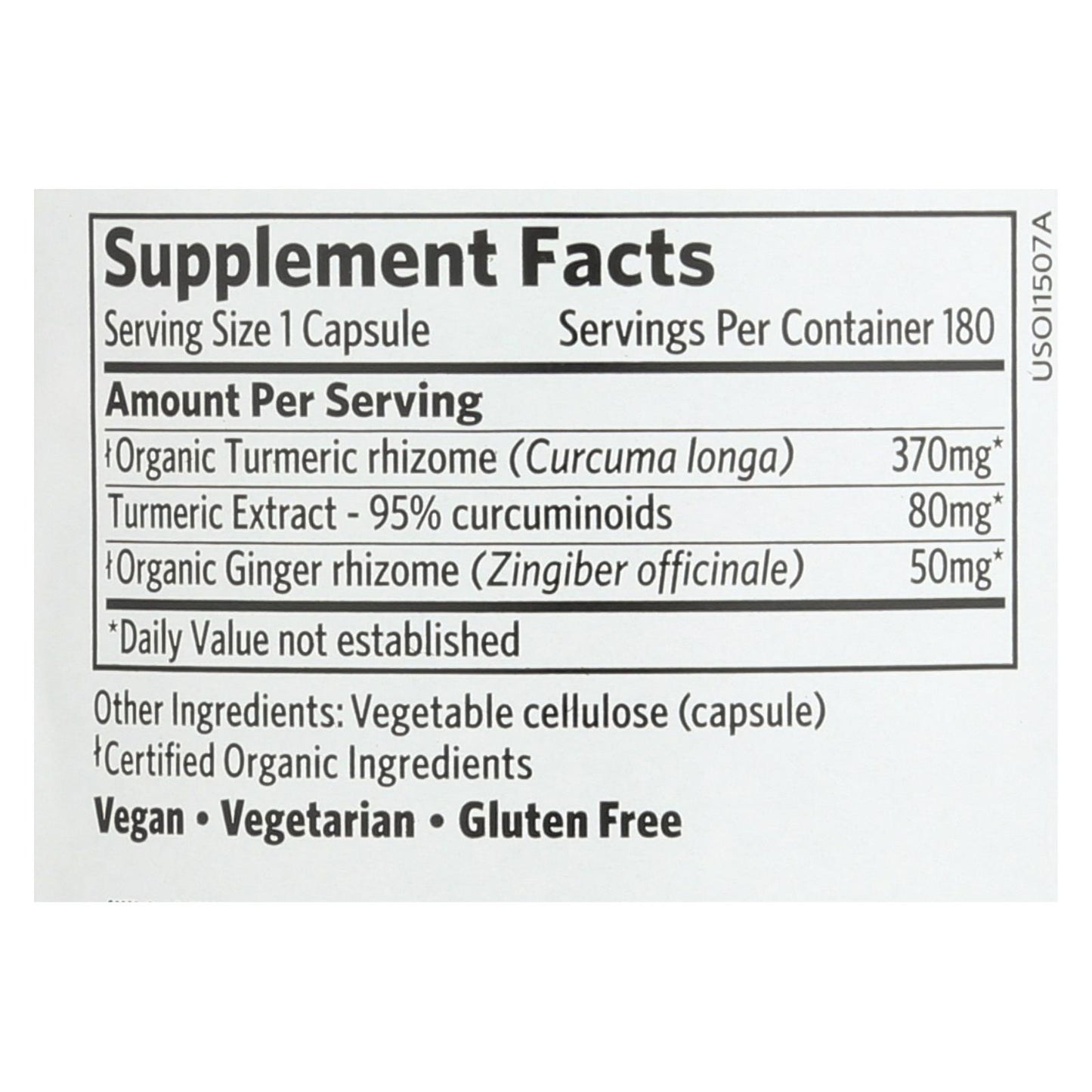 Organic India Usa Whole Herb Supplement, Tumeric - 1 Each - 180 Vcap