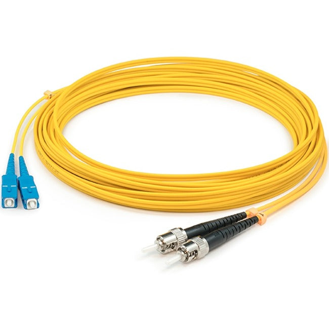 AddOn 4m SC (Male) to ST (Male) Yellow OS1 Duplex Fiber OFNR (Riser-Rated) Patch Cable
