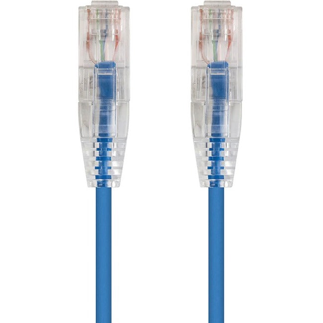 Monoprice SlimRun Cat6 28AWG UTP Ethernet Network Cable, 3ft Blue