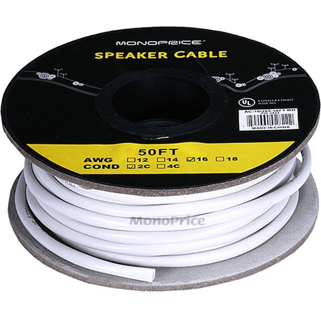 Monoprice Access Series 16AWG CL2 Rated 2-Conductor Speaker Wire, 50ft