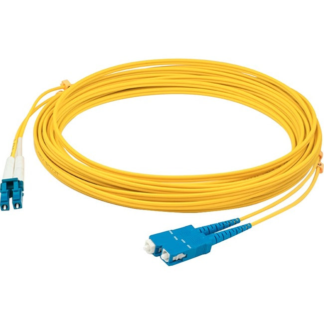 AddOn 3m LC (Male) to SC (Male) Yellow OS1 Duplex Fiber TAA Compliant OFNR (Riser-Rated) Patch Cable