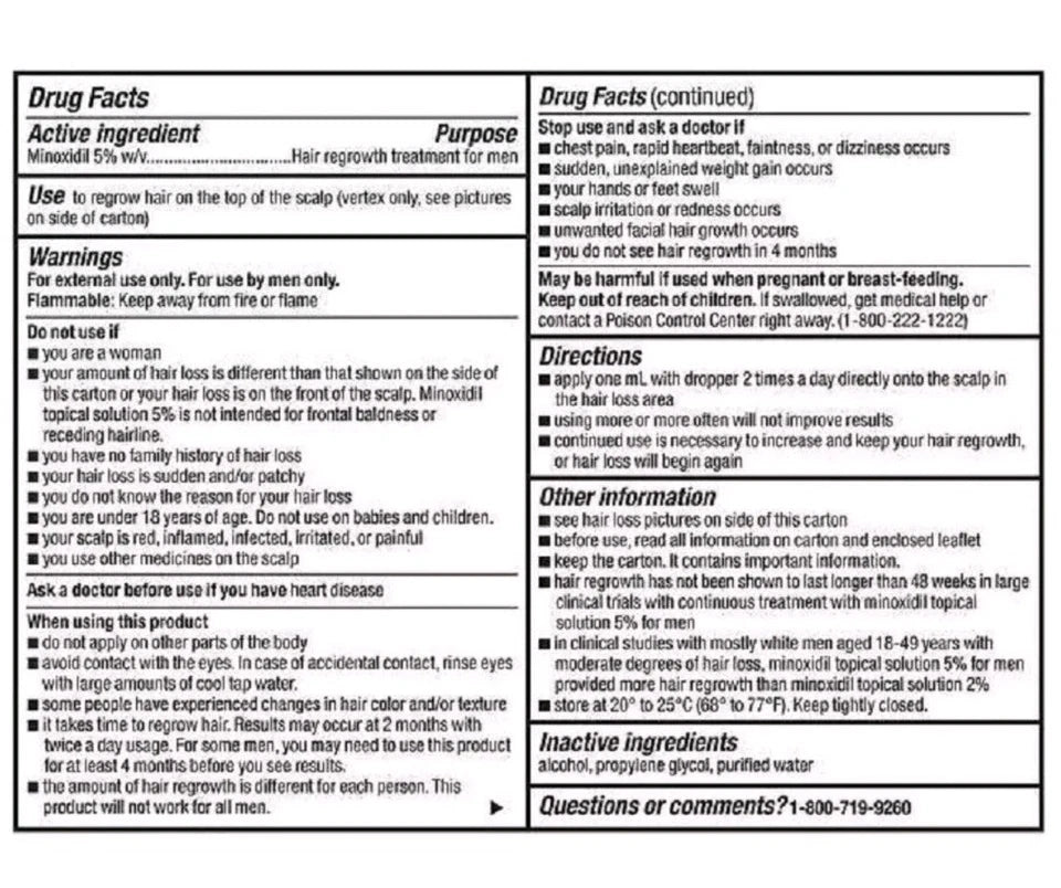Mermaid 5% Minoxidil Extra Strength Liquid Hair Loss and Hair Regrowth Treatment 3-Month with Derma Roller