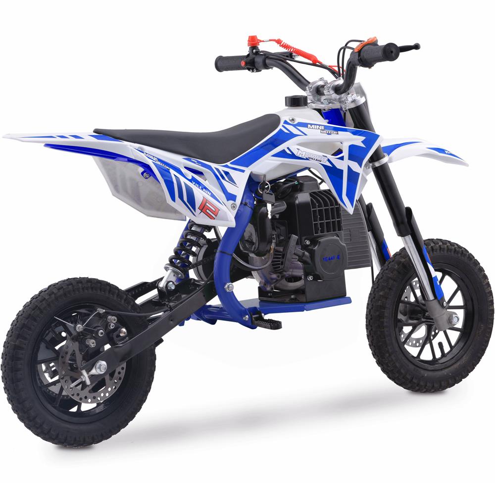 Mototec Villain 52cc 2-stroke Kids Gas Dirt Bike Blue