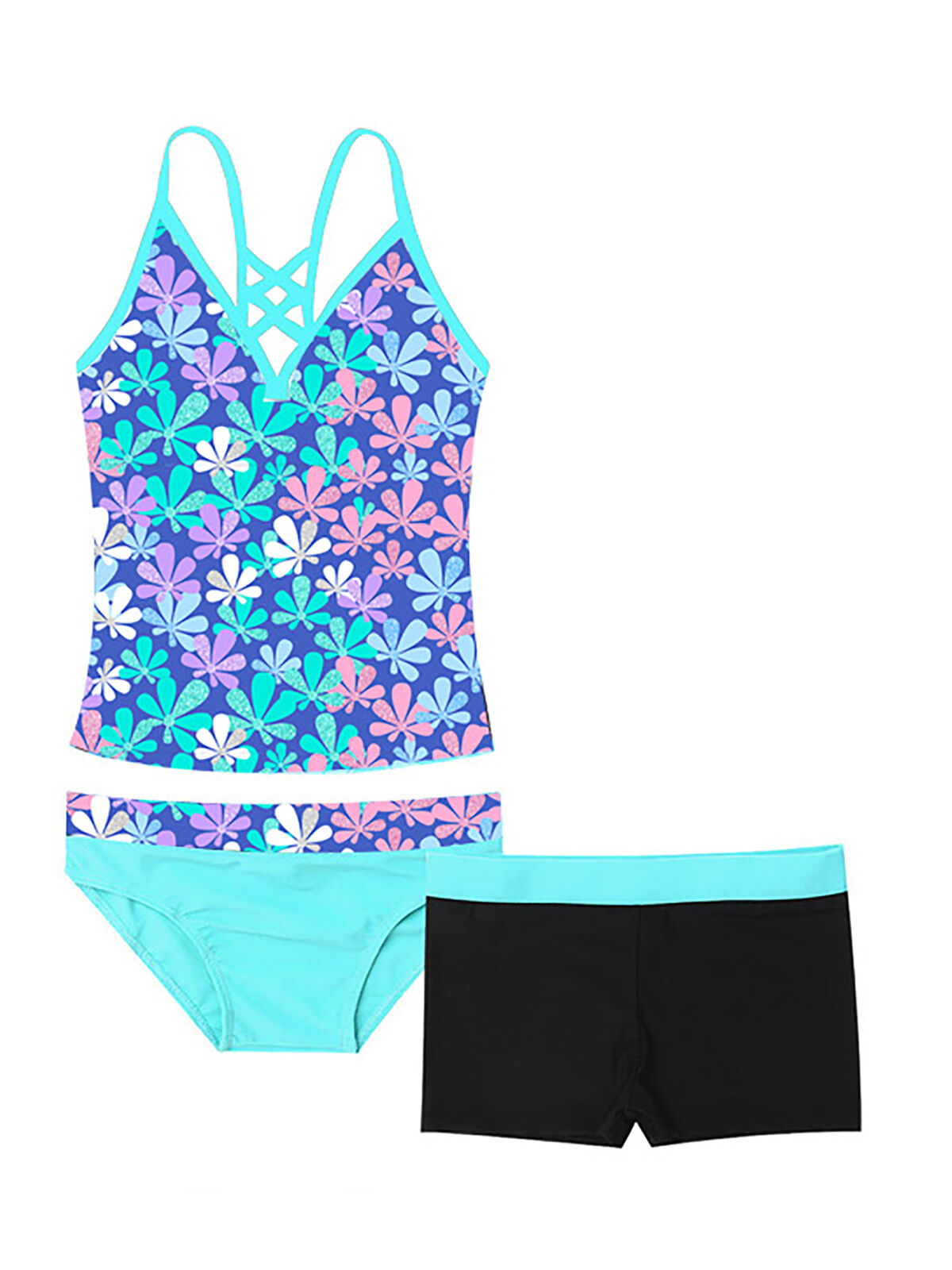 💦 Splash into Summer Fun with Kids Girls Tankini Swimsuit Bikini Sets - Perfect Bathing Suits for Little Water Lovers! 🌞🌈