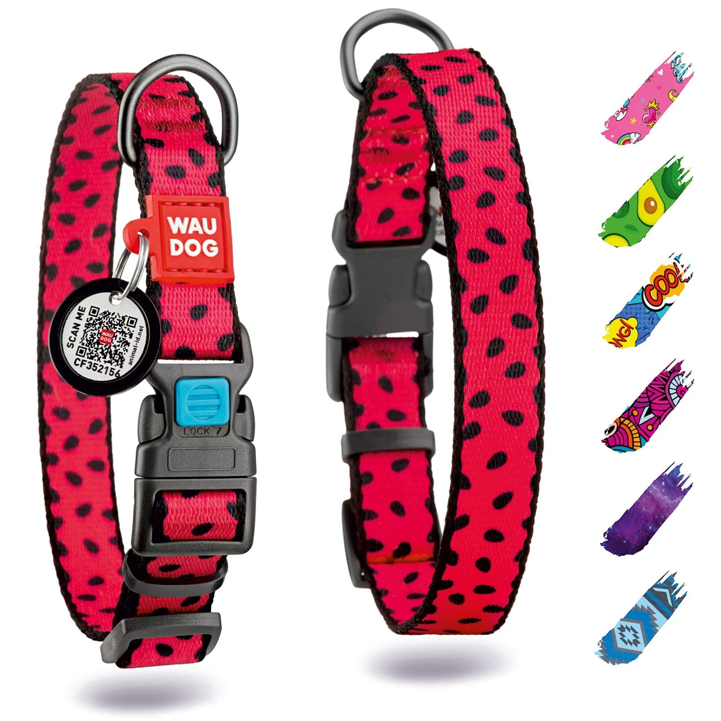 Nylon Dog Collar   Adjustable Dog Collar for Large Dogs Small & Medium Dogs   Breakaway Puppy Collars for Large Breed Dogs   Boy & Girl Dog Collars with Durable Plastic Buckle and QR Dog Tag