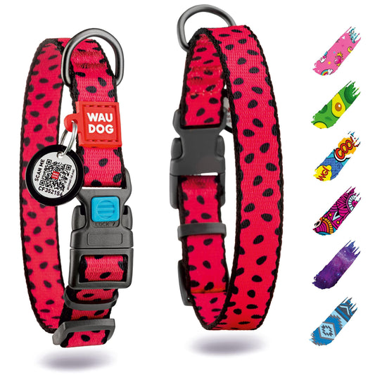 Nylon Dog Collar   Adjustable Dog Collar for Large Dogs Small & Medium Dogs   Breakaway Puppy Collars for Large Breed Dogs   Boy & Girl Dog Collars with Durable Plastic Buckle and QR Dog Tag