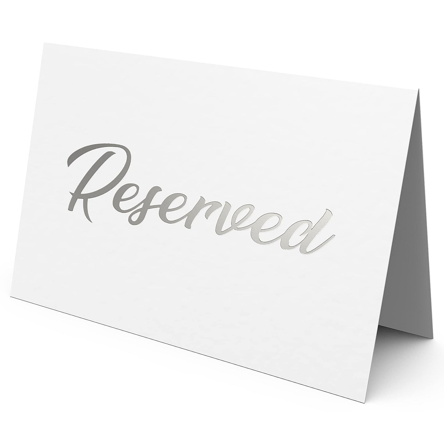 10 Pack Silver Reserved Table Signs for Wedding Party Restaurant   Reserved Signs for Wedding   Double Sided Reserved Table Signs   Silver Reserved Signs for Tables   Silver Tent Reservation Cards