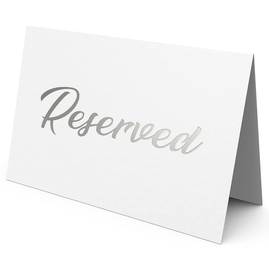 10 Pack Silver Reserved Table Signs for Wedding Party Restaurant   Reserved Signs for Wedding   Double Sided Reserved Table Signs   Silver Reserved Signs for Tables   Silver Tent Reservation Cards