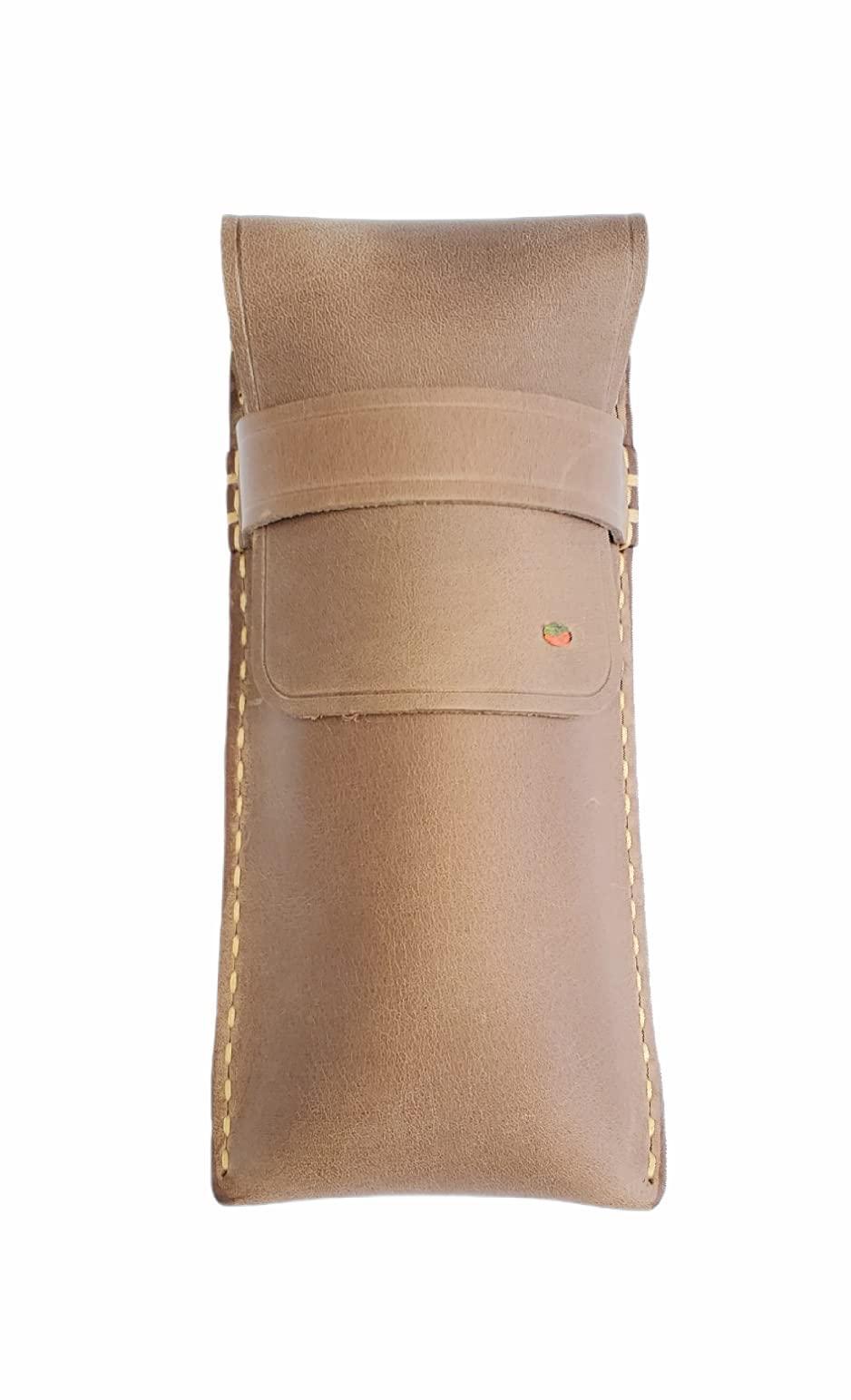 Leather Eyeglass Case  Genuine Leather Protects Sunglasses Eyeglasses Pouch Reading Glasses Protective Holder