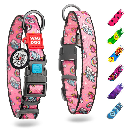 Nylon Dog Collar   Adjustable Dog Collar for Large Dogs Small & Medium Dogs   Breakaway Puppy Collars for Large Breed Dogs   Boy & Girl Dog Collars with Durable Plastic Buckle and QR Dog Tag