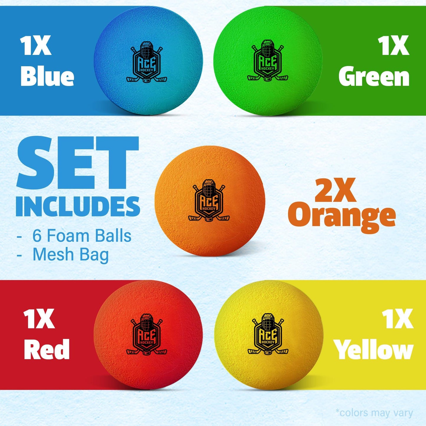 Mini Hockey Balls   6 Soft Foam Balls for Knee and Floor Hockey   2  Indoor Mini Hockey Balls