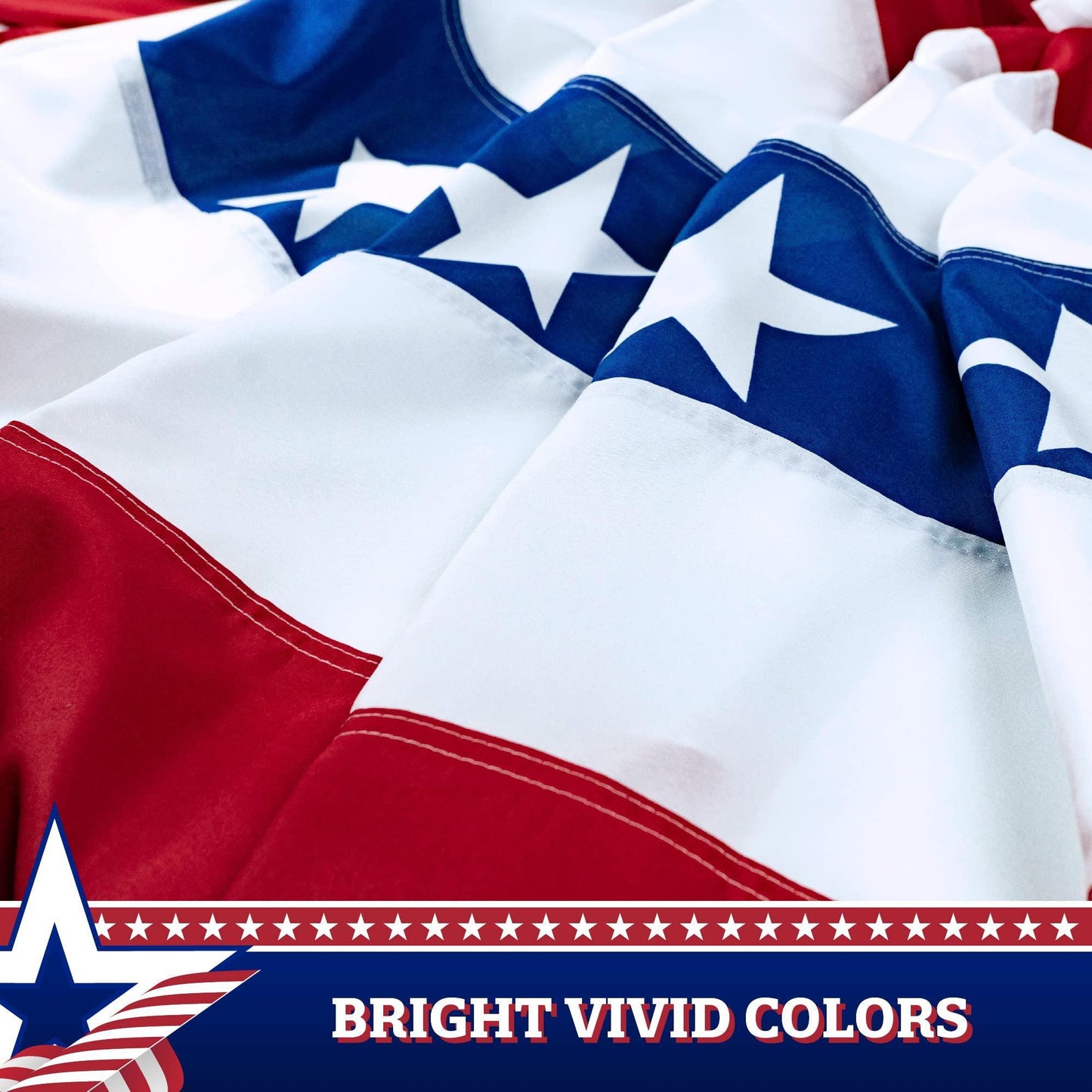 2 Pack: American USA Pleated Fan Flag 1.5x3 Feet DELUXE Bunting Decoration Flags PRINTED 150D Patriotic Stars and Stripes with Canvas Header and Brass Grommets