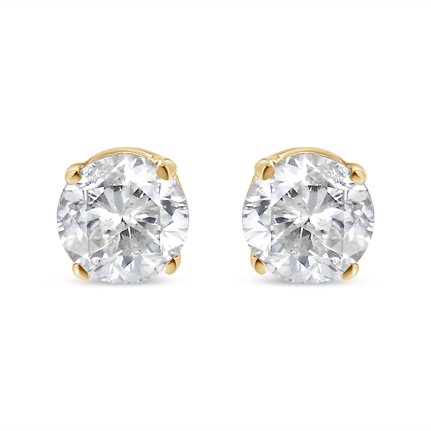 14K Yellow Gold 1/2 Cttw Round-Cut Diamond Solitaire Stud Earrings (O-P Color, SI2-I1 Clarity)