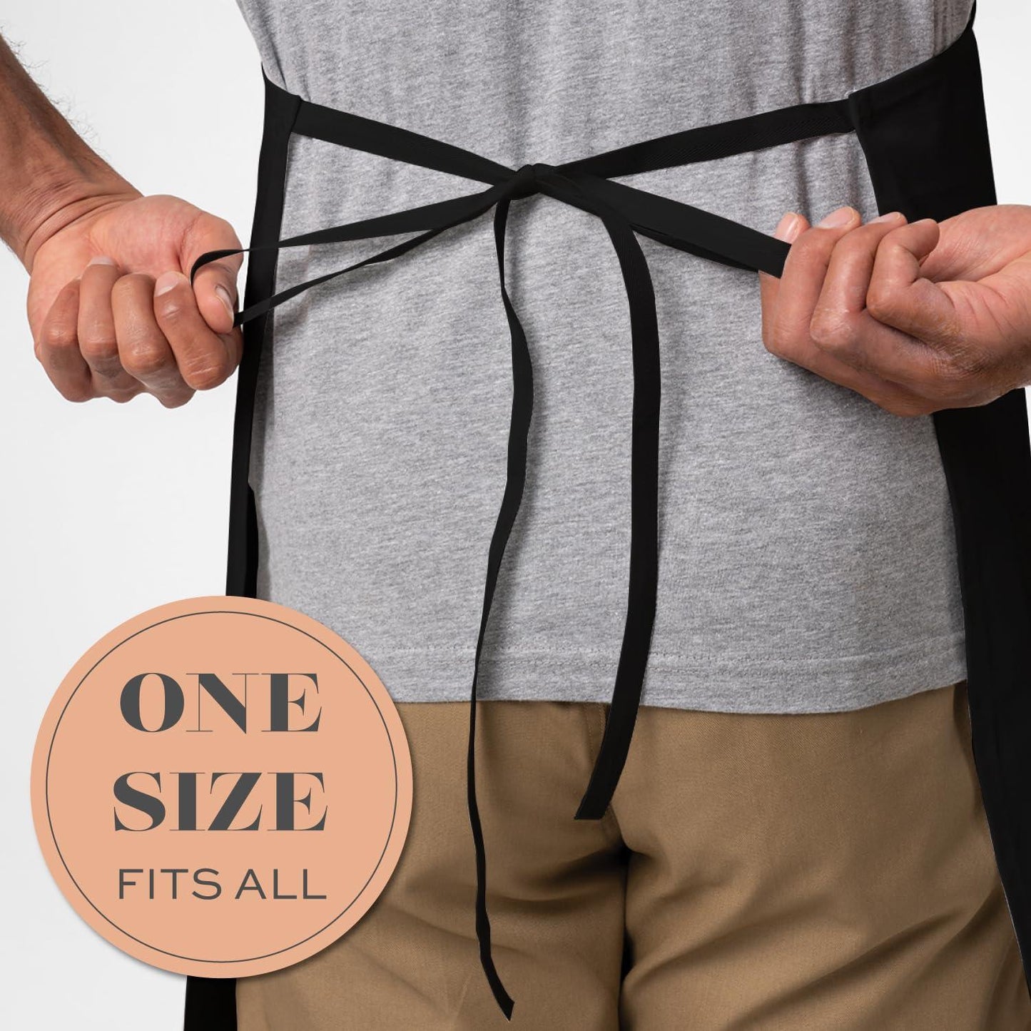 White Classic Black Aprons Bulk   Commercial Chef Bib Apron for Kitchen and Restaurant Cooking without Pockets Unisex Women and Men Adult   12 Pack