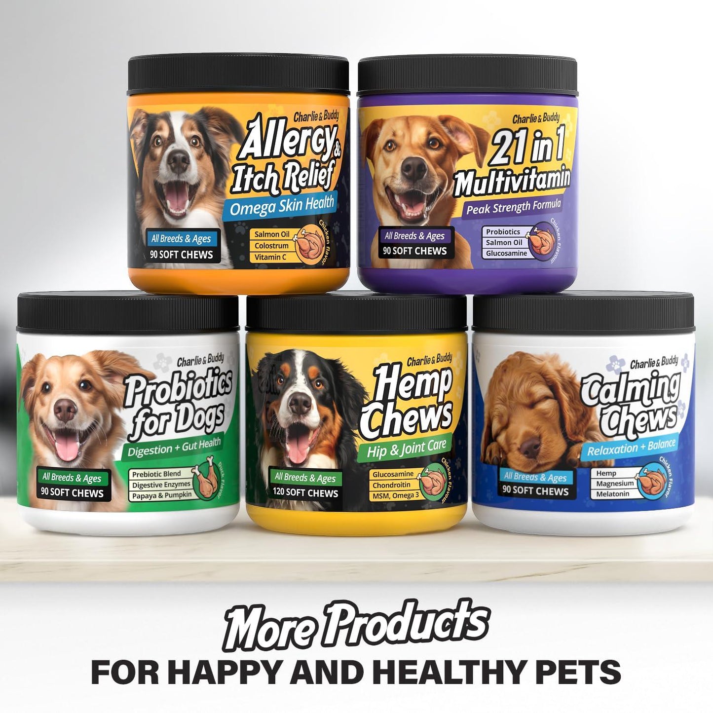 Calming Chews for Dogs Dog Anxiety Relief Promote Relaxation Dog Calming Chews with Melatonin for Dogs Chamomile Magnesium Citrate 90 Soft Chews Chicken Flavor