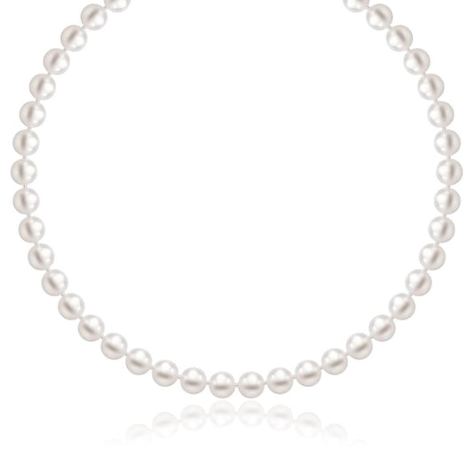 14k Yellow Gold Necklace with White Freshwater Cultured Pearls (6.0mm to 6.5mm)