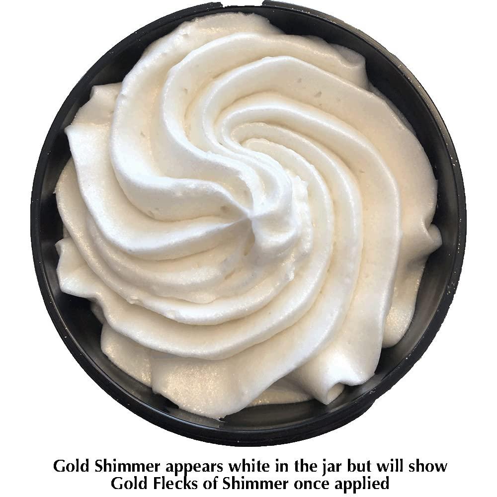 Organic Whipped Body Butter   Super Level 3 Gold Shimmer   Moisturizing & Nourishing Skincare with Natural Ingredients   Luxurious Glow & Hydration for All Skin Types   4.0 oz