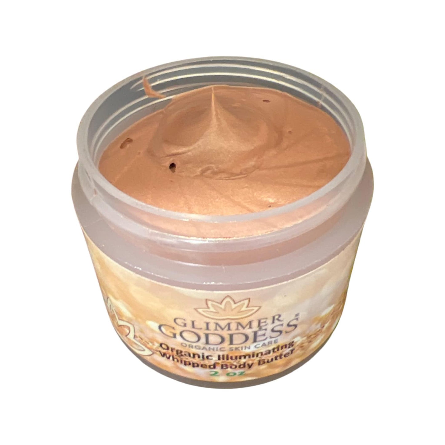 Organic Shimmer Body Butter Travel Size 2 oz (Bronze Subtle)   Nourishing Hydrating Natural Glow   Vegan Cruelty Free Paraben Free