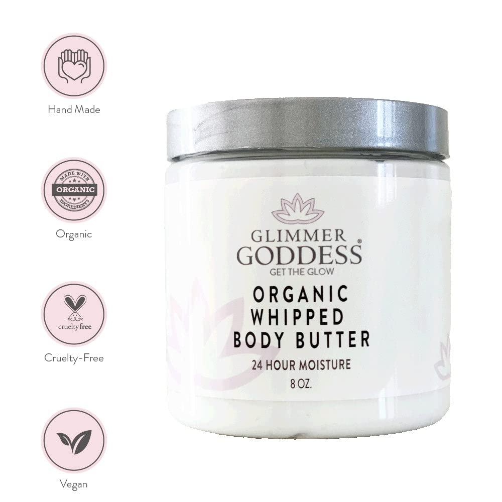 Organic Whipped Body Butter   White Ginger & Amber Vegan 24 Hr Hydration Less Stretch Marks All Skin Types Child Safe Organic 8 oz