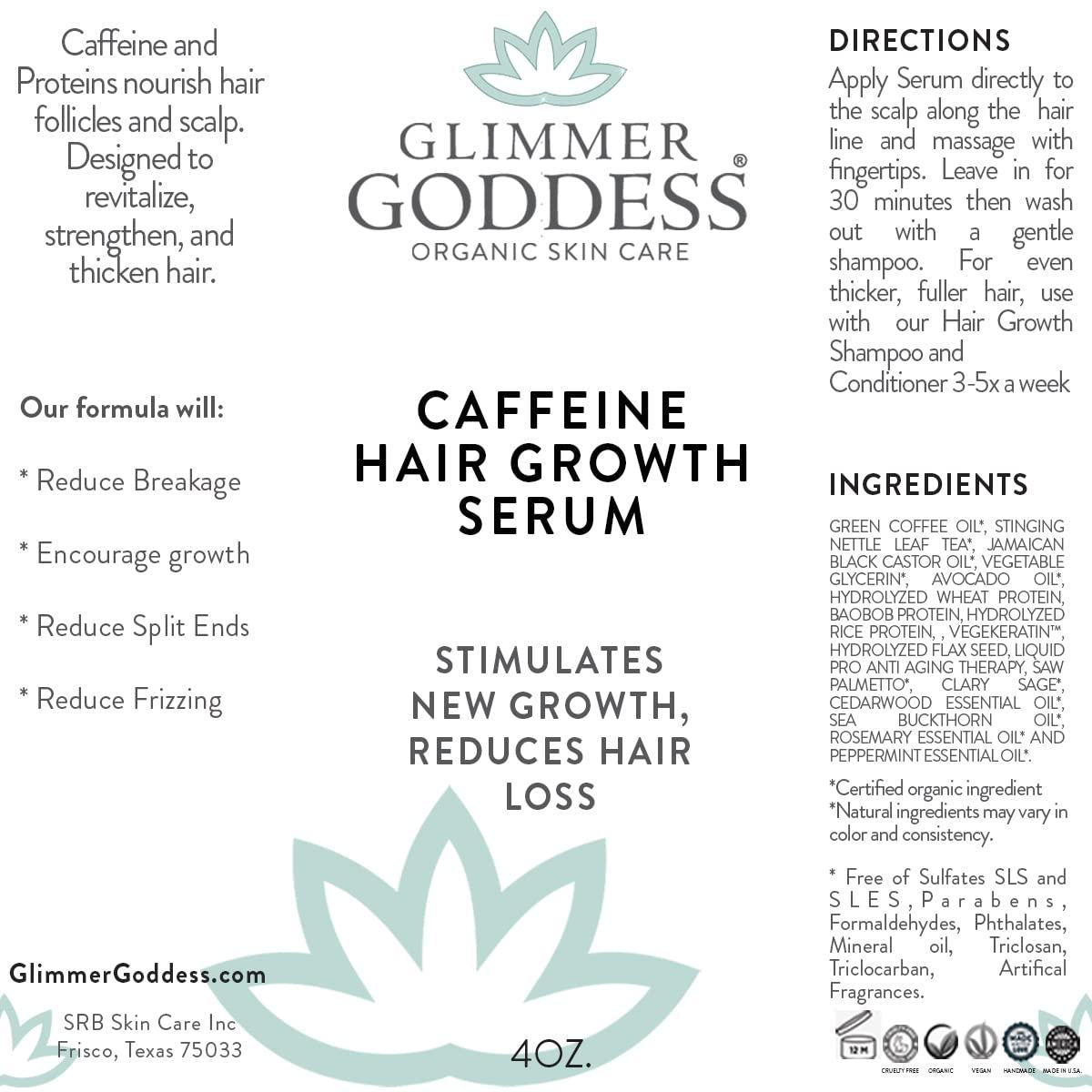 Organic Caffeine Hair Loss Hair Growth Stimulating Serum   Naturally Slows Hair Loss Helps Generate New Hair