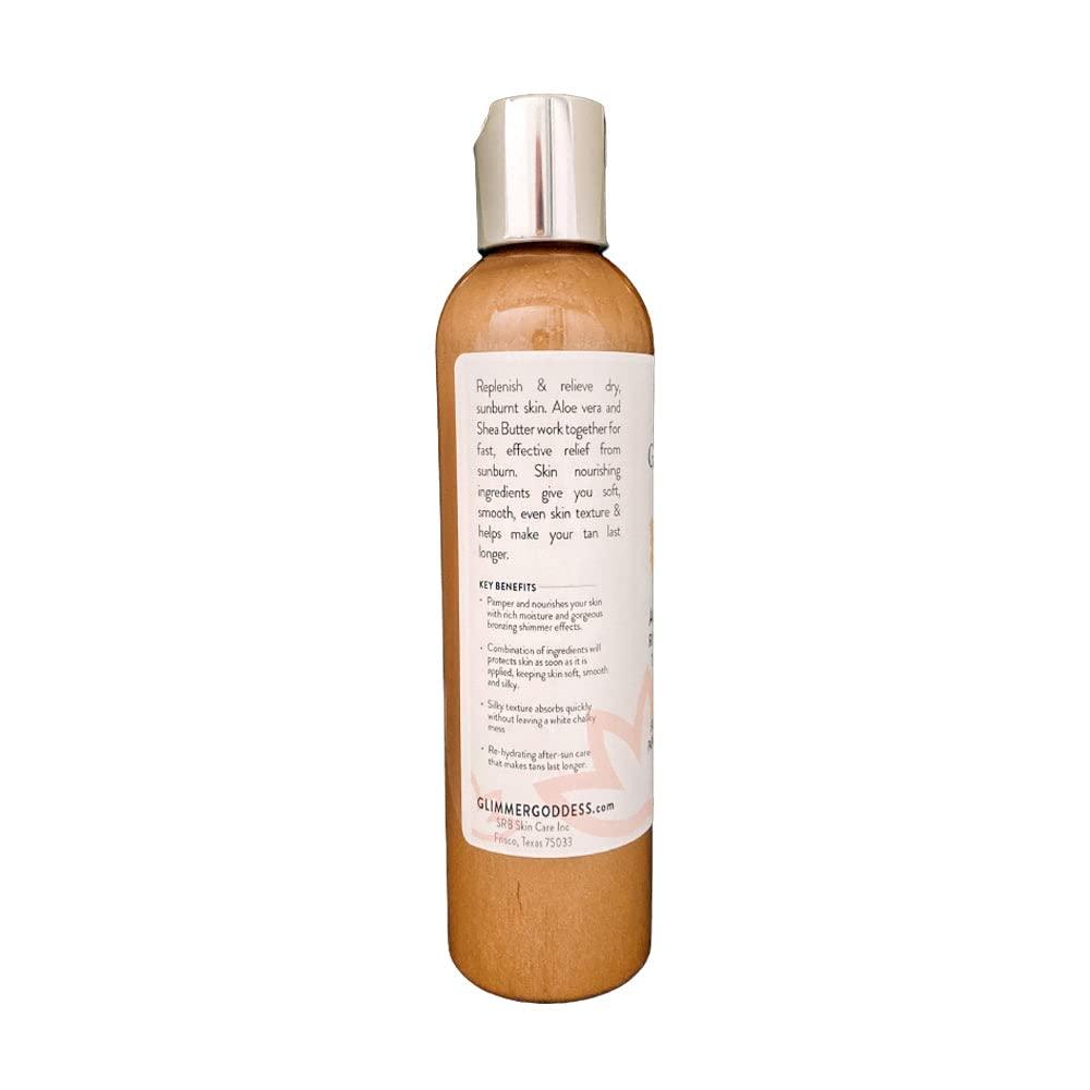 Organic After Sun Shimmer Lotion   Aloe Vera Pineapple Shea Butter Papaya   Soothing and Hydrating