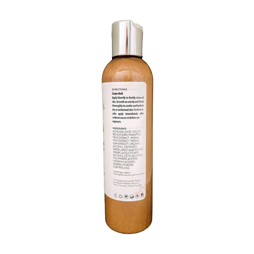 Organic After Sun Shimmer Lotion   Aloe Vera Pineapple Shea Butter Papaya   Soothing and Hydrating