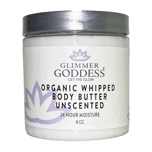 Organic Whipped Body Butter   Unscented Vegan 24 hour Hydration Reduces Stretch Marks For Eczema and all Skin Types Baby Friendly Organic Ingredients 8 oz
