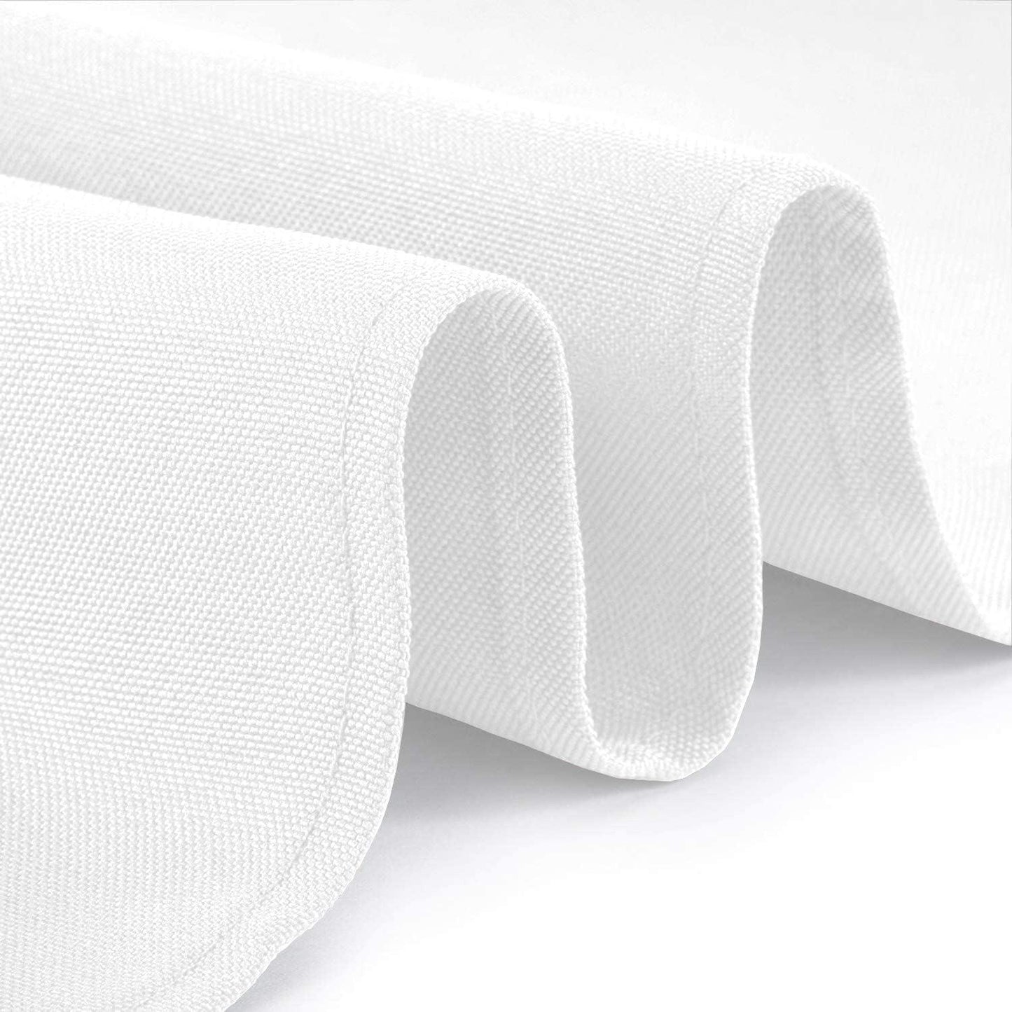 2 Square Tablecloth Covers 52x52 Inch | Table Cloths for Square or Round Table | 200 GSM Washable Wrinkle Resistant Fabric for Weddings Kitchen Restaurant | White | 2 Pack