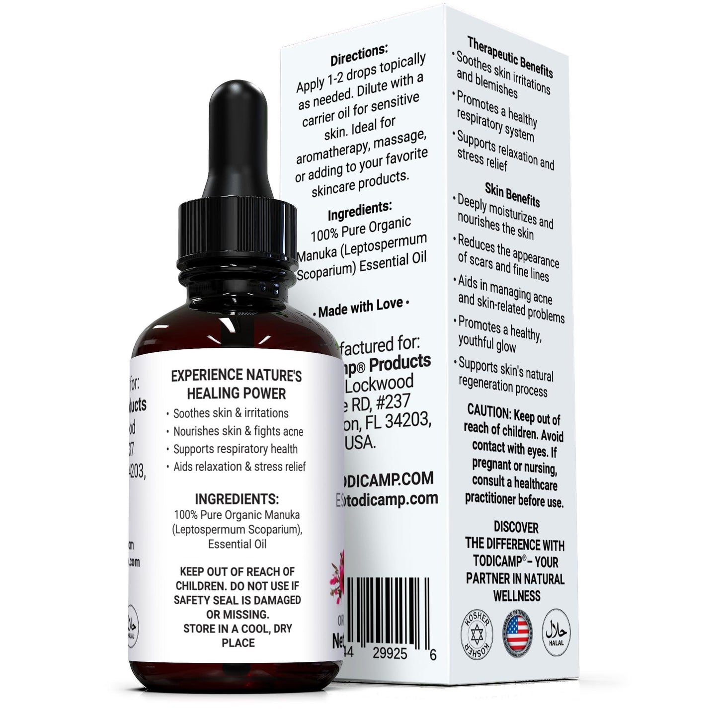 Organic Manuka Oil   1 fl. oz. Therapeutic Grade Manuka Honey Oil   Manuka Honey Essential Oil Medical Grade   Manuka Oil for Skin   Manuka Oil Organic Essential Oil for Skin