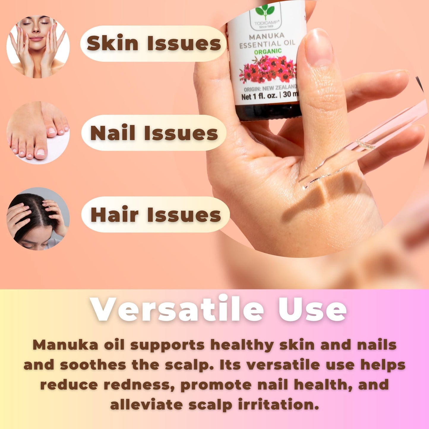 Organic Manuka Oil   1 fl. oz. Therapeutic Grade Manuka Honey Oil   Manuka Honey Essential Oil Medical Grade   Manuka Oil for Skin   Manuka Oil Organic Essential Oil for Skin