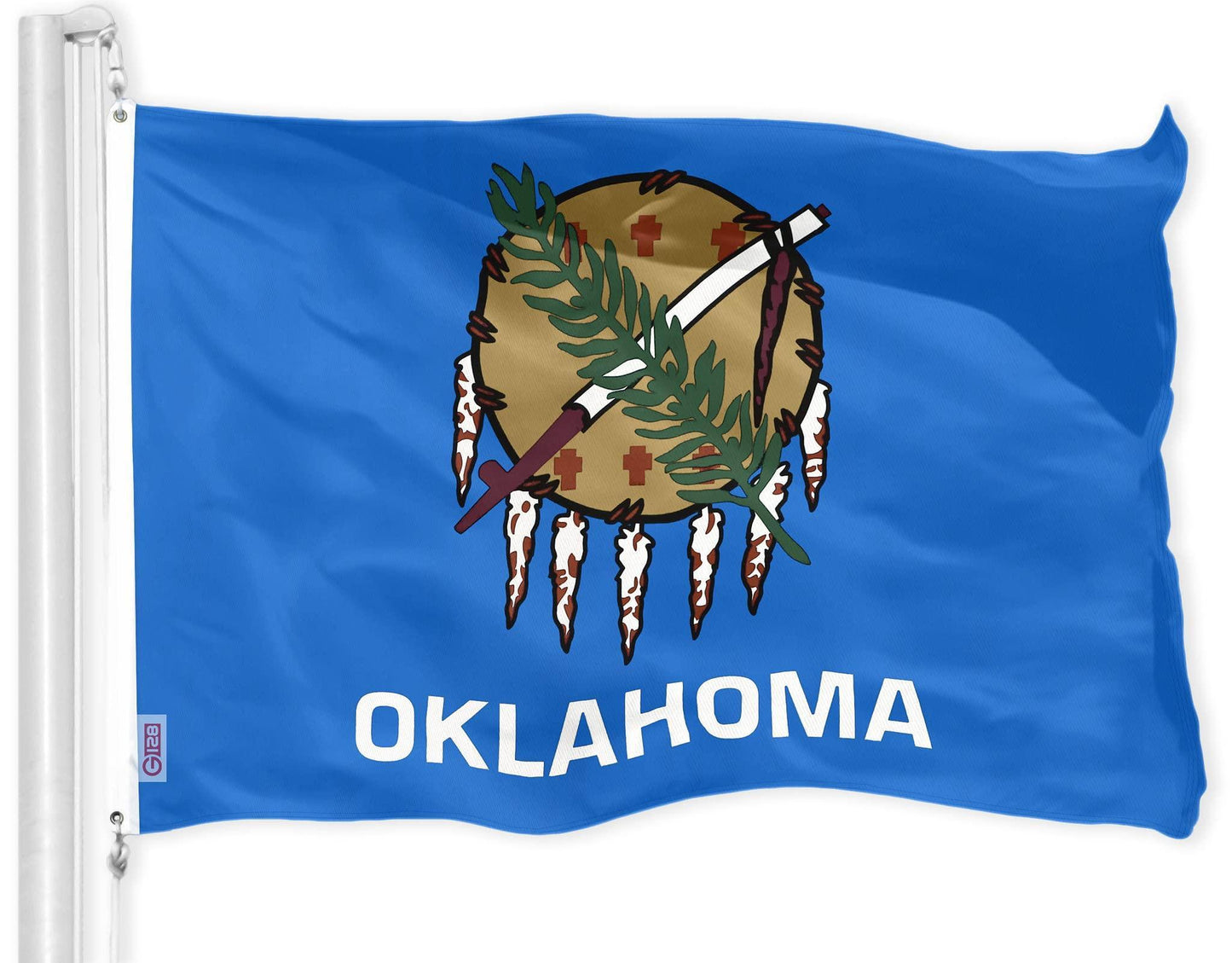Oklahoma OK State Flag | 3x5 Ft | LiteWeave Pro Series Printed 150D Polyester | Indoor Outdoor Vibrant Colors Brass Grommets Thicker and More Durable Than 100D 75D Polyester