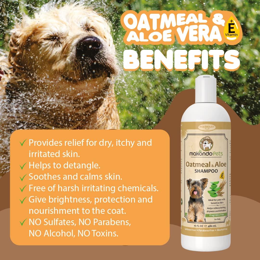 Oatmeal Shampoo for Dogs with Aloe Vera. Hypoallergenic Dog Shampoo for Allergies and Itching. Ideal Pet Shampoo for your Dog Grooming Supplies   Dog Bathing Supplies. Best Cat Shampoo & Puppy Shampoo