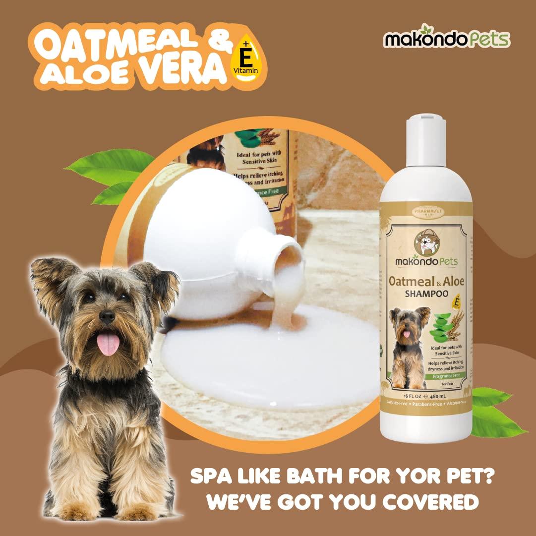 Oatmeal Shampoo for Dogs with Aloe Vera. Hypoallergenic Dog Shampoo for Allergies and Itching. Ideal Pet Shampoo for your Dog Grooming Supplies   Dog Bathing Supplies. Best Cat Shampoo & Puppy Shampoo