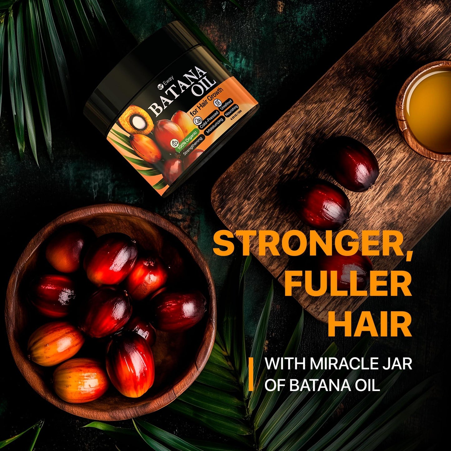 100% Raw Batana Oil for Hair Growth from Honduras, Dr Sebi Batana Oil, Promotes Hair Density, Reduces Split Ends, 100 Percent Pure Batana Oil for Women and Men 4.23oz