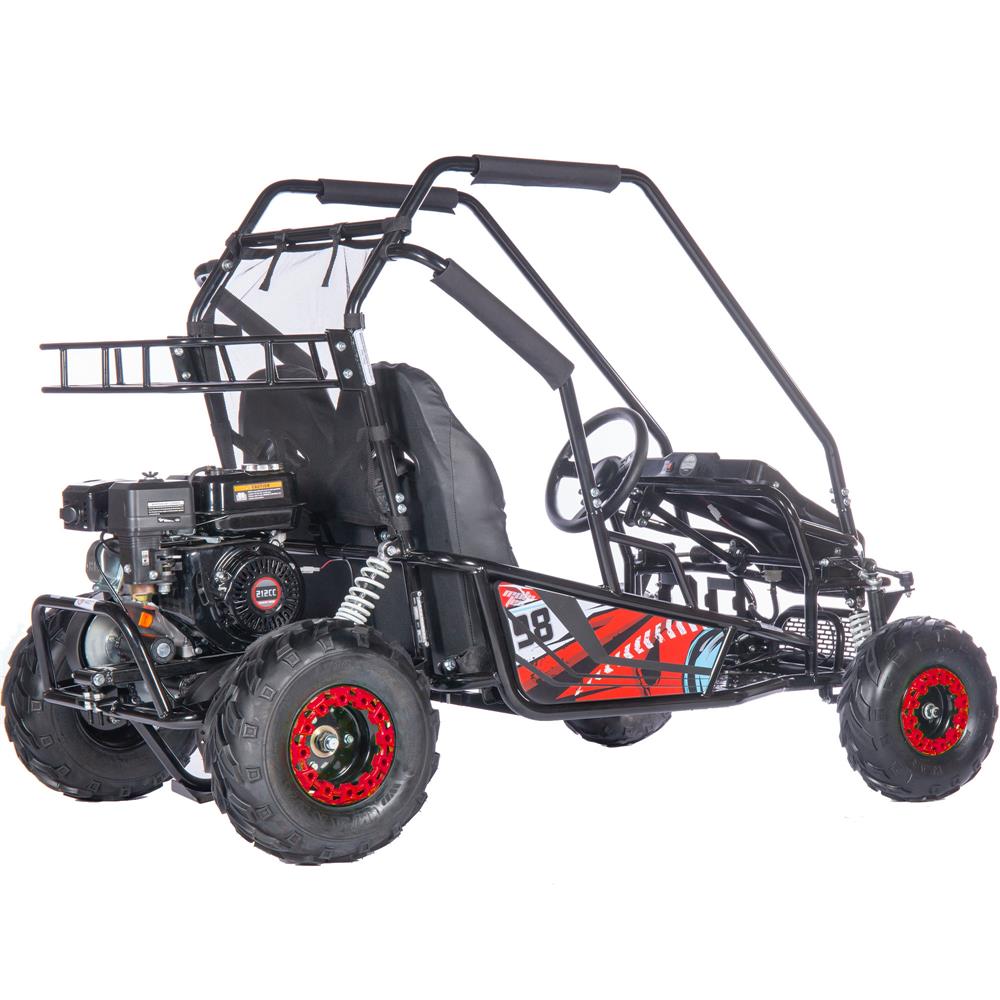 Mototec Mud Monster Xl 212cc 2 Seat Go Kart Full Suspension Red