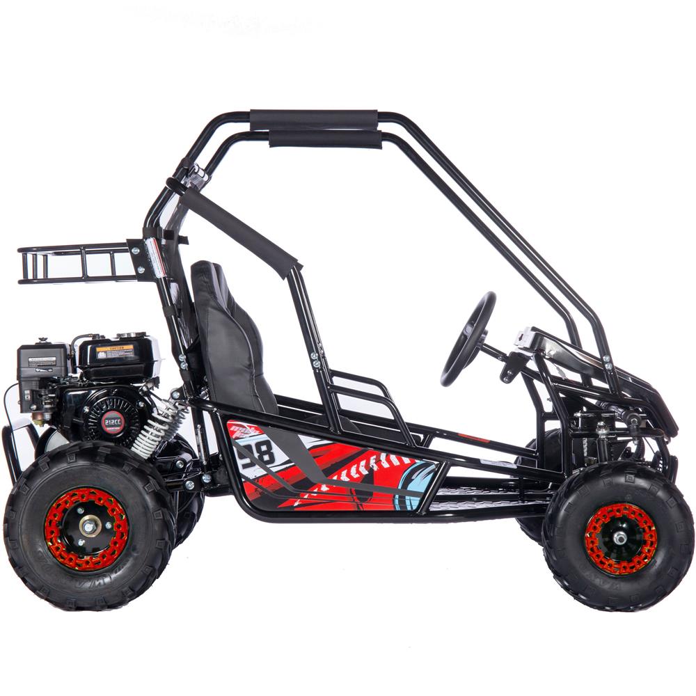 Mototec Mud Monster Xl 212cc 2 Seat Go Kart Full Suspension Red