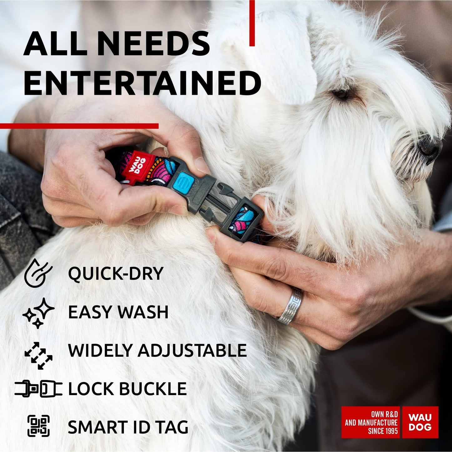 Nylon Dog Collar   Adjustable Dog Collar for Large Dogs Small & Medium Dogs   Breakaway Puppy Collars for Large Breed Dogs   Boy & Girl Dog Collars with Durable Plastic Buckle and QR Dog Tag