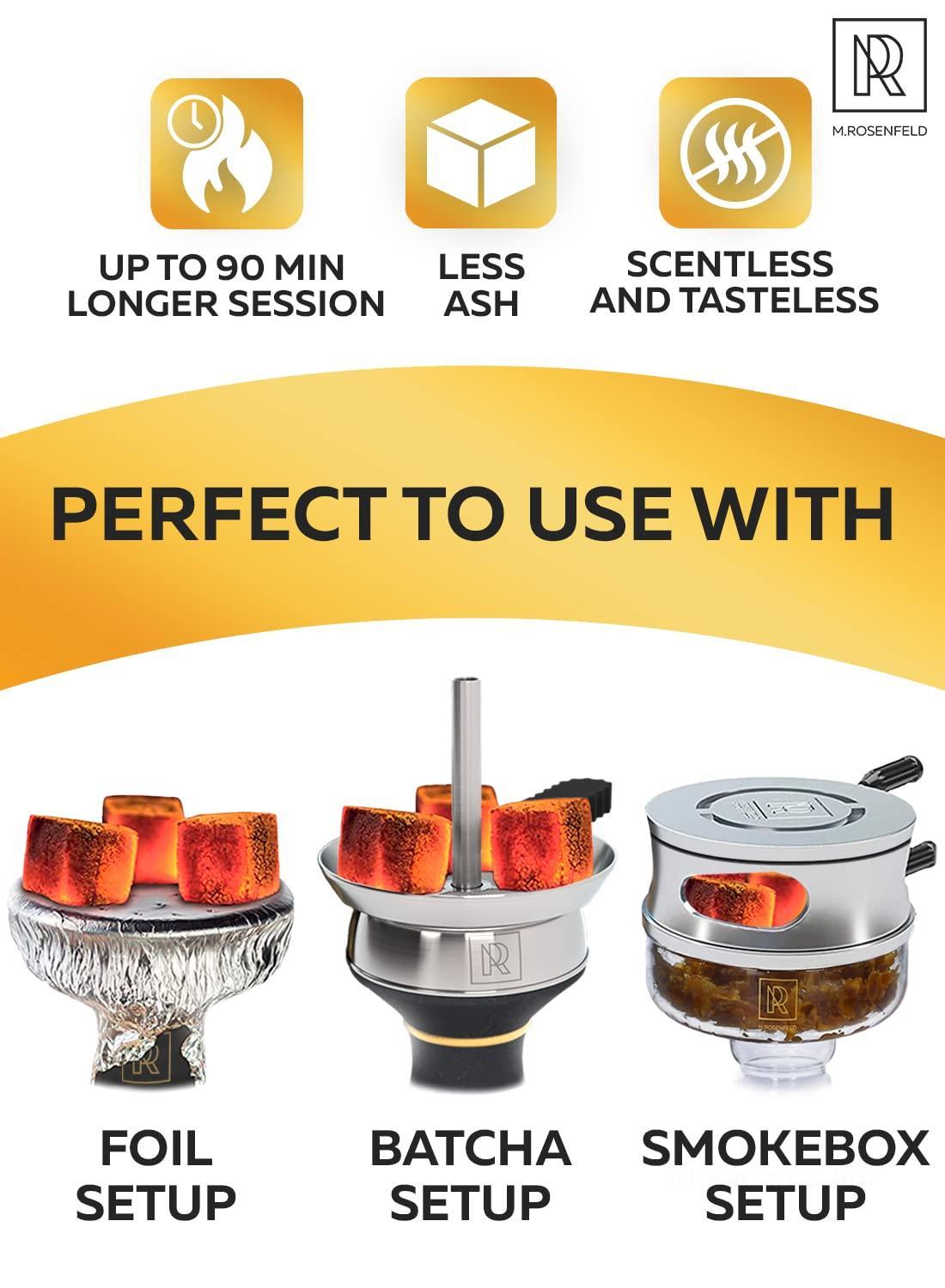 New! Hookah Coals Coconut Hookah Charcoal – 200 Count & 3 KG (6.6 lbs) – Value Pack Premium Quality 25mm (1x1x1 in) – 100% Natural Coconut Coals for Hookah Cubes – NOT Quick Light