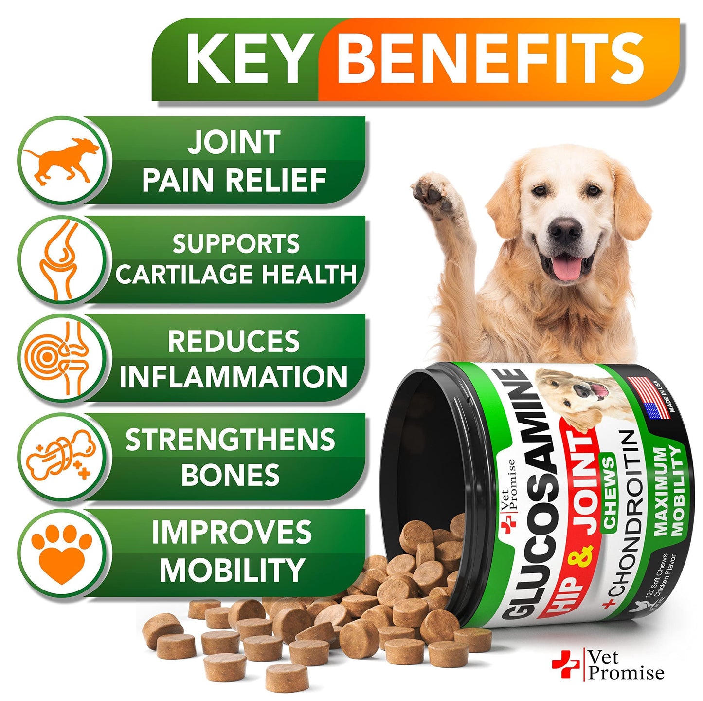 Glucosamine for Dogs   Hip and Joint Supplement for Dogs   Glucosamine Chondroitin for Dogs   Dog Joint Pain Relief Treats with MSM   Hemp   Advanced Dog Joint Supplement Health   120 Mobility Chews