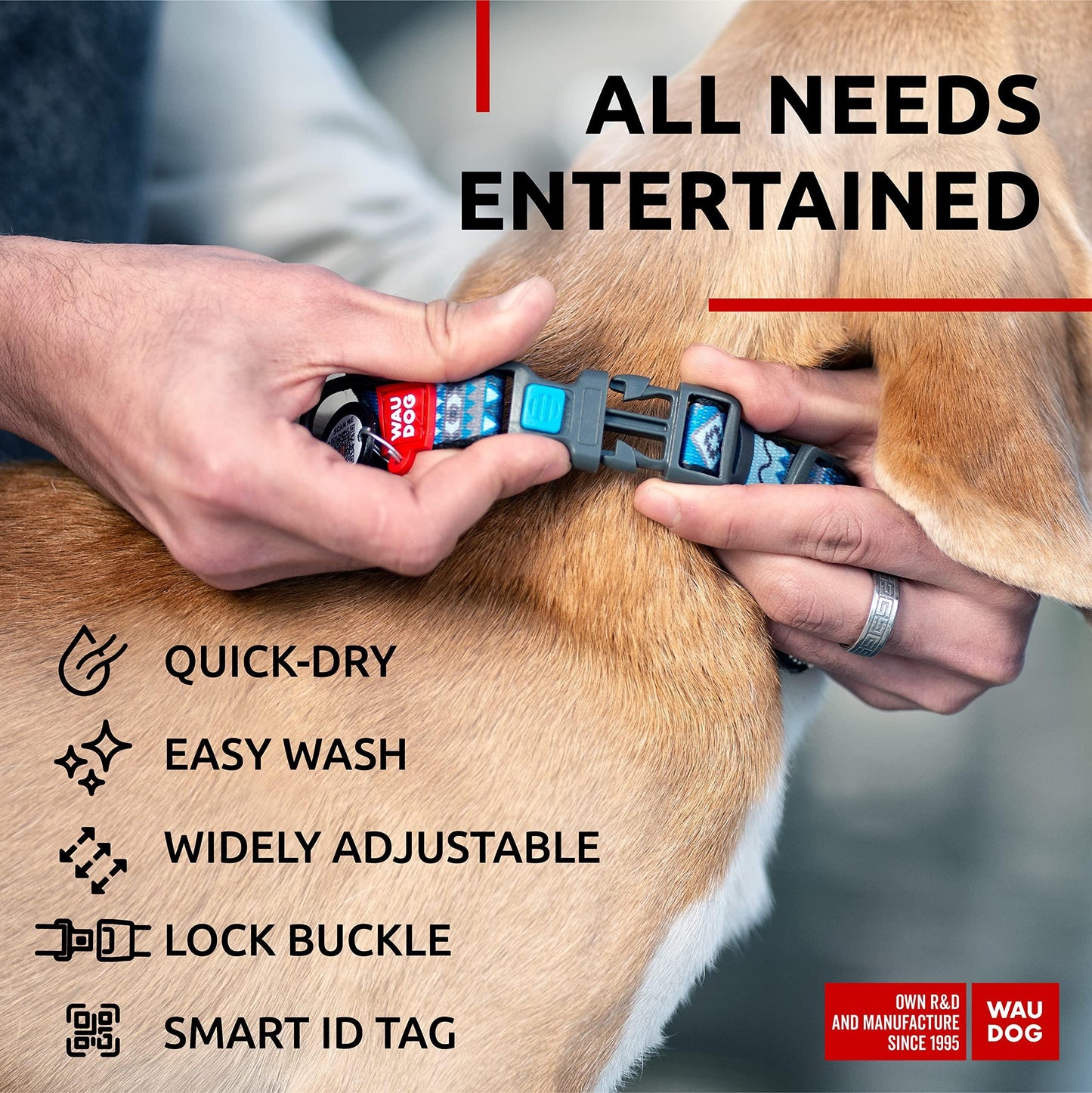 Nylon Dog Collar   Adjustable Dog Collar for Large Dogs Small & Medium Dogs   Breakaway Puppy Collars for Large Breed Dogs   Boy & Girl Dog Collars with Durable Plastic Buckle and QR Dog Tag